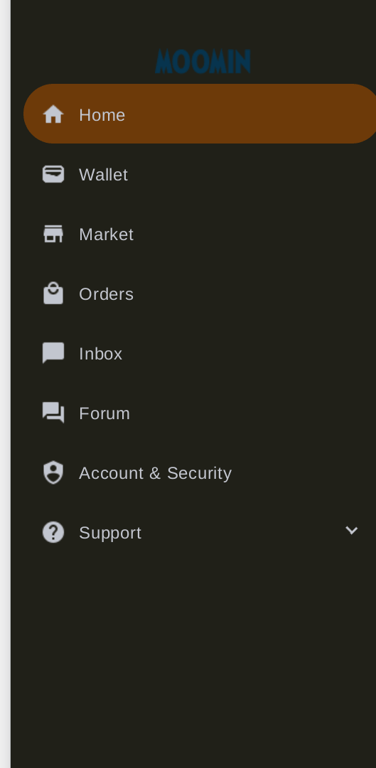 Moomin Market navigeringsmeny och kategorier
